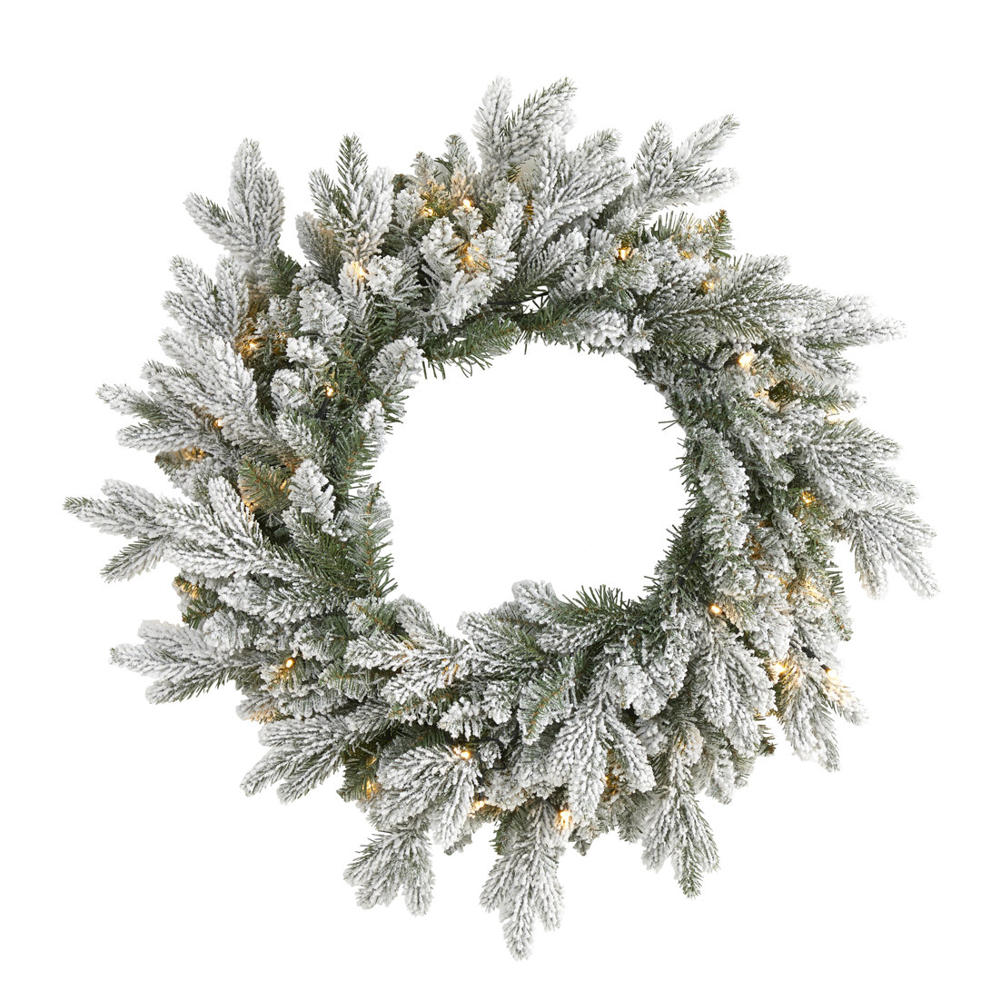 Faux Lighted Pine 24'' Wreath The Holiday Aisle®