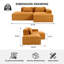 Canapé modulaire en velours côtelé à compression en L 92 po, canapé rembourré doux et désossé moderne avec jeté, aucun assemblage requis pour le salon-126421464-126421469