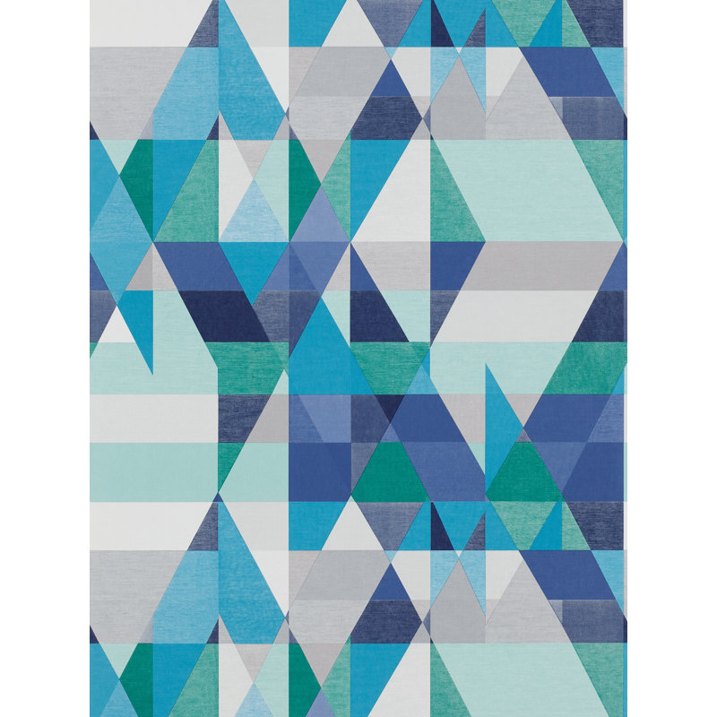 Axis 10.05m x 52cm Matte Wallpaper Roll, Sapphire/Turquoise/Slate