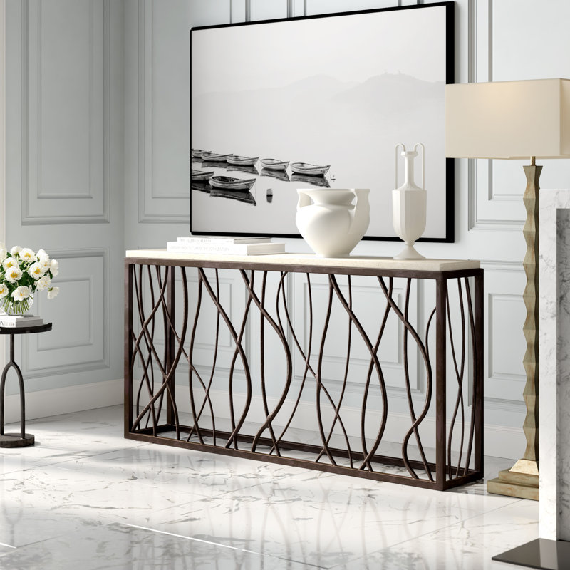 Occasional Stone Console Table, 34" H x 68" W x 12" D