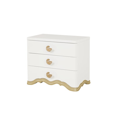 Athena Cream and Gold Nightstand