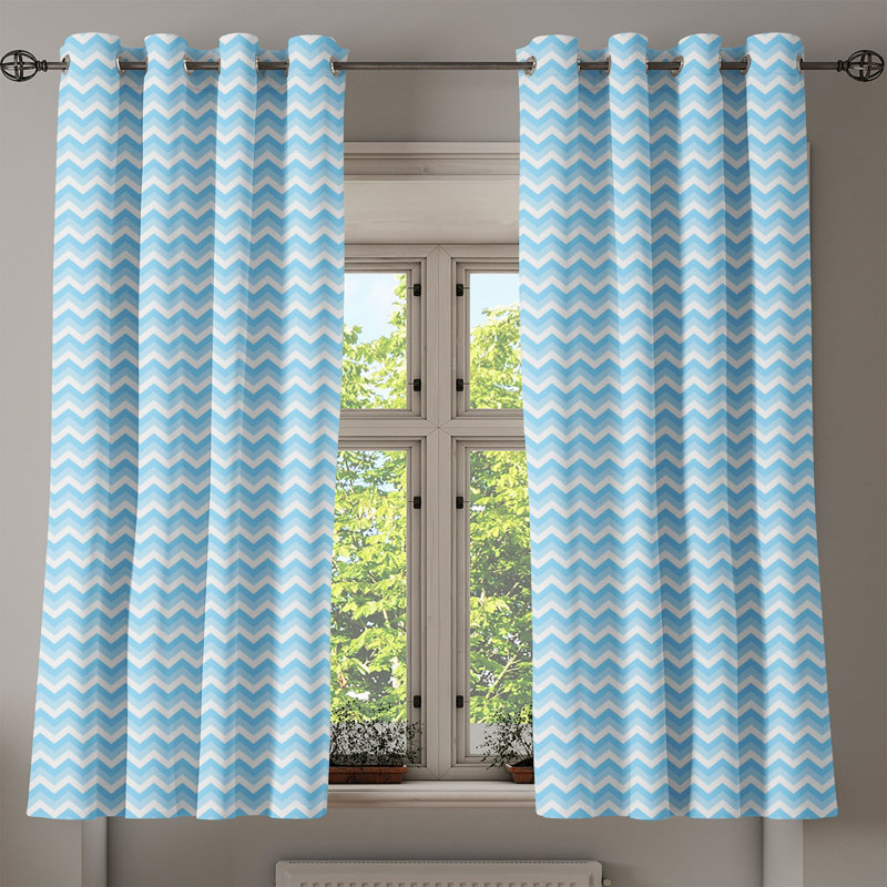 Sateen Blackout Curtain Pair, 50" W x 72" L, Blue
