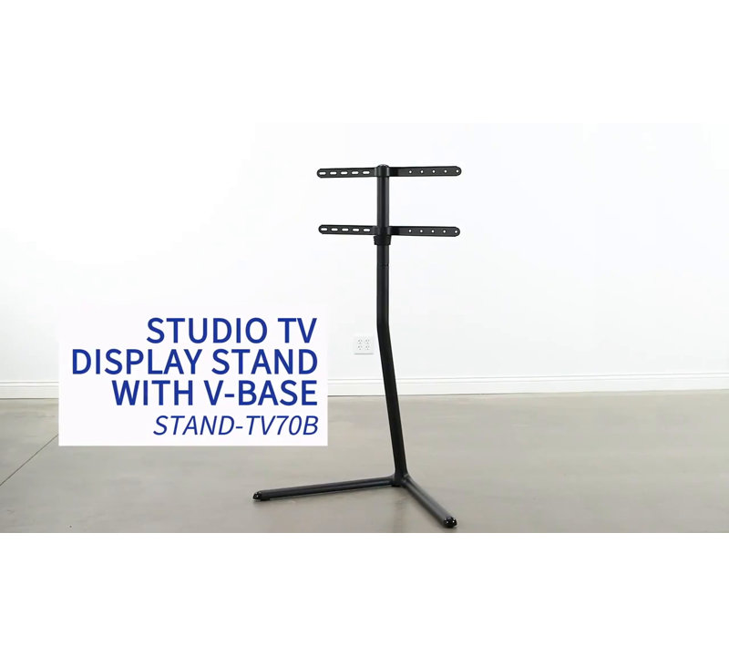 Space Travel Inspired 53" Black TV Floor Stand with Swivel Mount