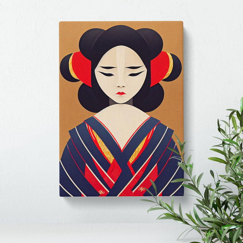 Artful Geisha No.5 - Wrapped Canvas Print, 76cm H x 50cm W x 3cm D