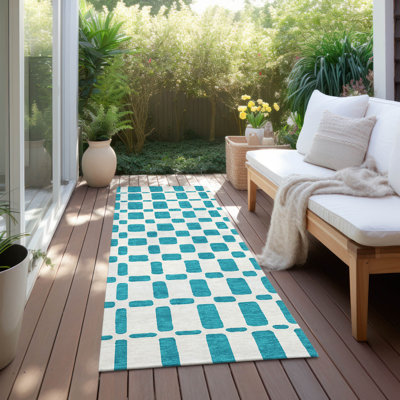 Malek Indoor/Outdoor Area Rug with Non-Slip Backing