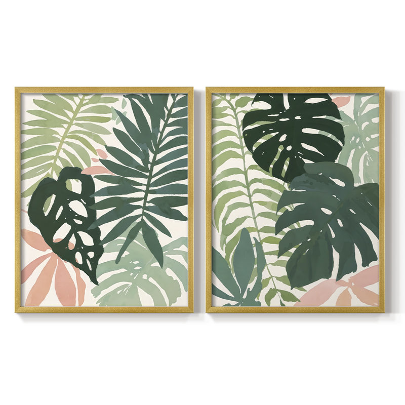 Impression de cadre tropical I-Premium - prêt à accrocher - aucun clou requis - aucun clou requis, Doré, H 11 po x l 18 po