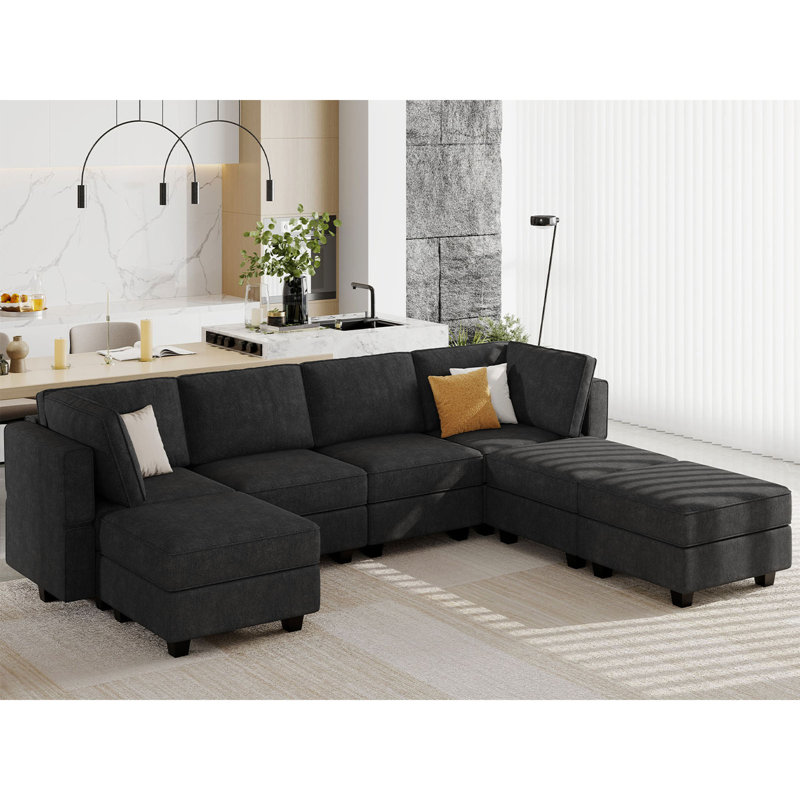 Neemi Oversized Modular Sofa With Storage Seat U Shaped Couch Modular Sectional Sofa Couch U Shape Sofas