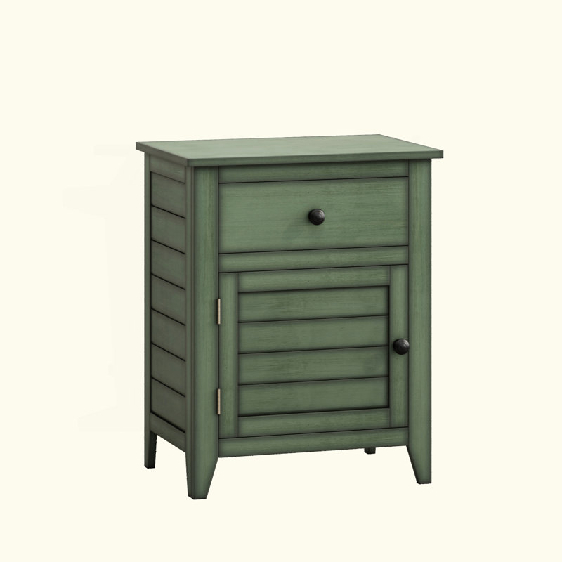 Table de bout, table de chevet, tiroir de rangement et table de bout H 25 po Transitional, Vert antique