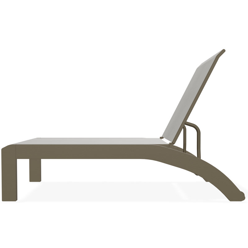 Chaise longue sans accoudoirs empilable en polymère Dune, Huître Augustine, Bois de plage