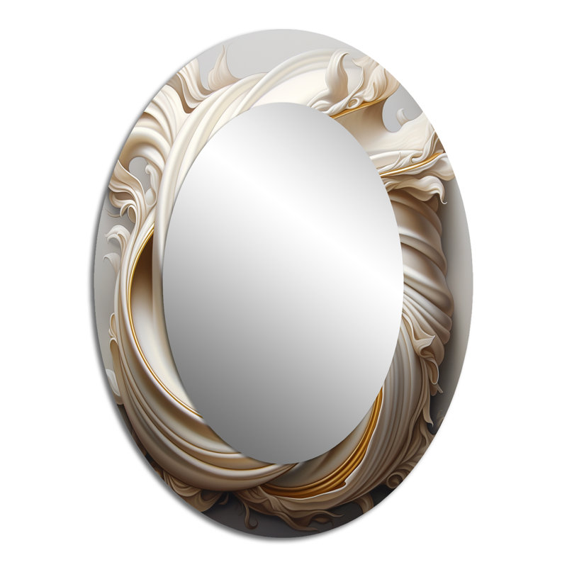 Miroir mural Tender White Whirling Vision - Modern, 40 po x 30 po
