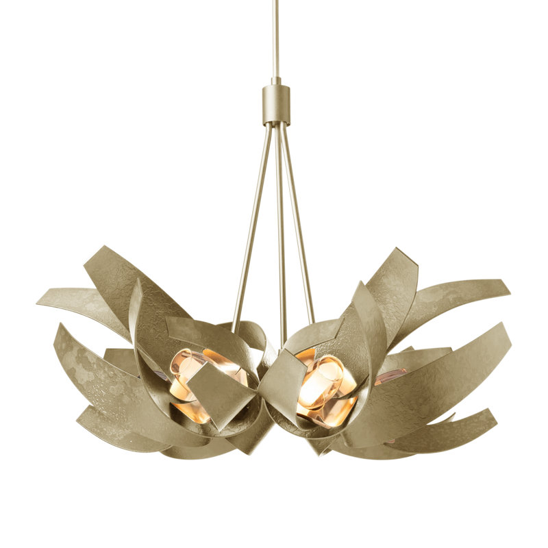 Corona 6 - Light Unique/Statement Geometric Pendant, Soft Gold