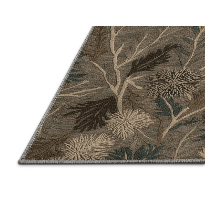 Washable Burdock Root Vegetables Area Rug, Square 3'