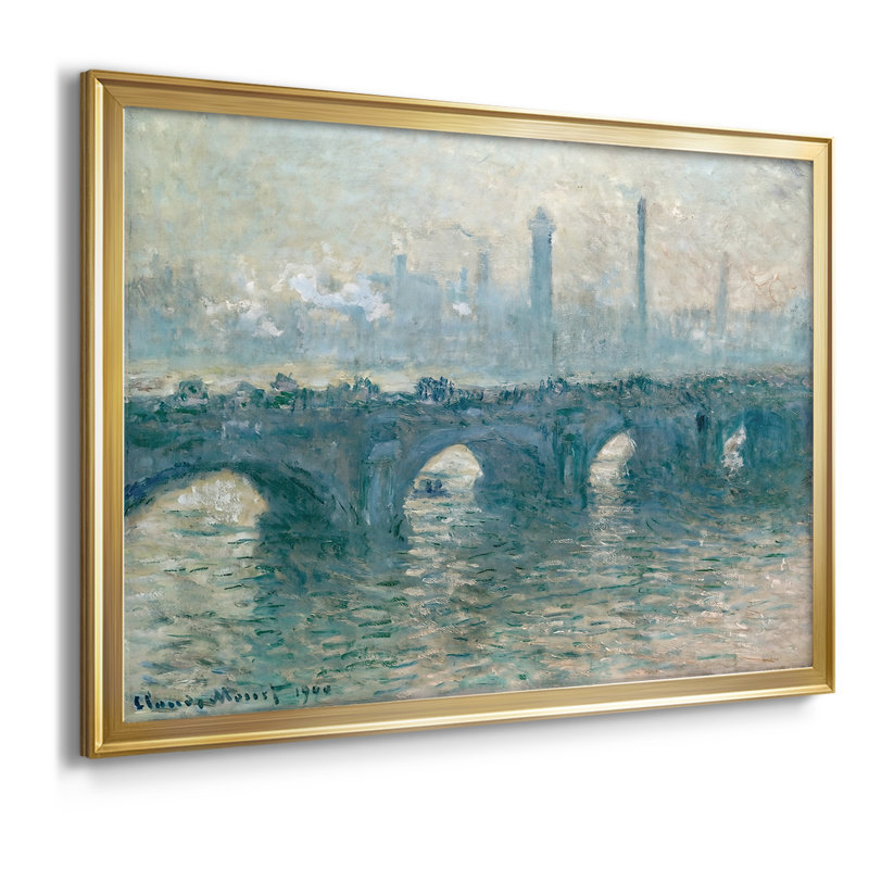 Waterloo Waterloo, London - Claude Monet - Toile tendue avec châssis, 1900, 30x.5x42.5, Framed Canvas, Gold