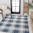 Sabine Traditional Farmhouse Bold Gingham Navy/Cream Indoor/Outdoor Rug-2055786671