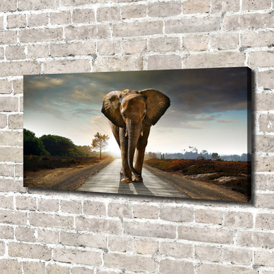Strolling Elephant - Wrapped Canvas Print