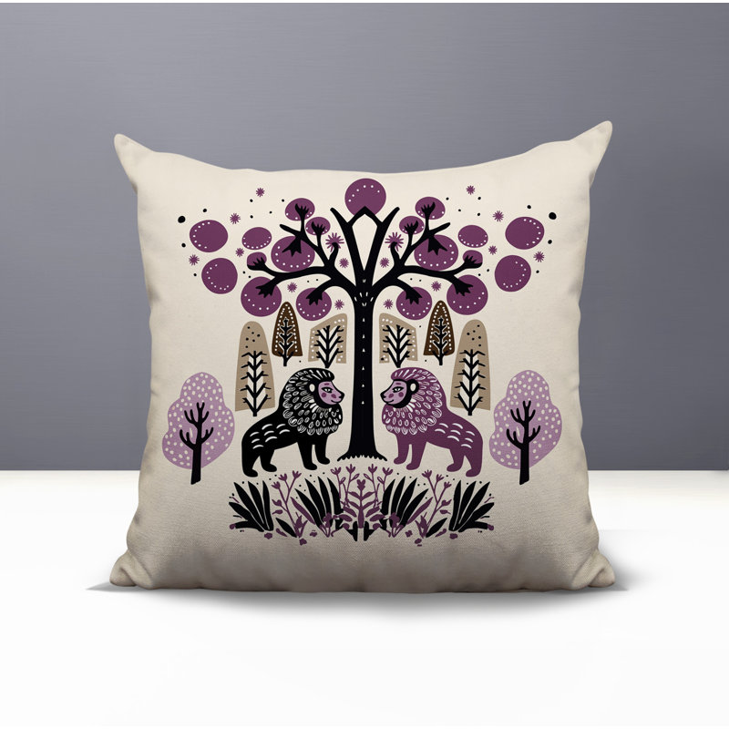 Coussin Comas, Carré 15 po, Mauve