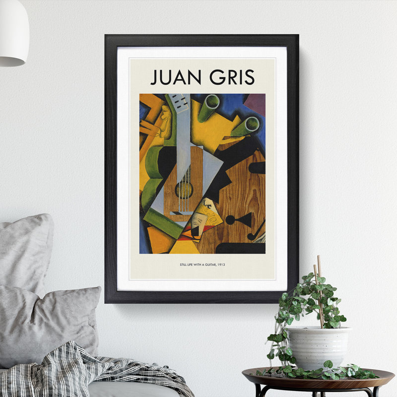 Still Life With Guitar by Juan Gris - Single Picture Frame Print, Black Framed, 36cm H x 27cm W x 2cm D