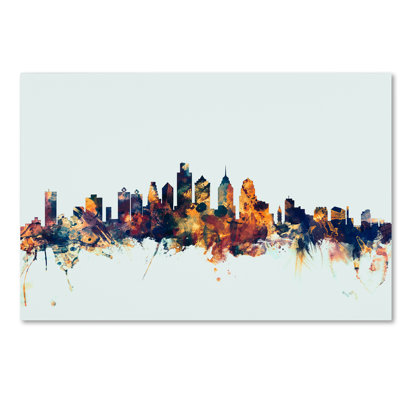 " Philadelphia PA Skyline Blue "