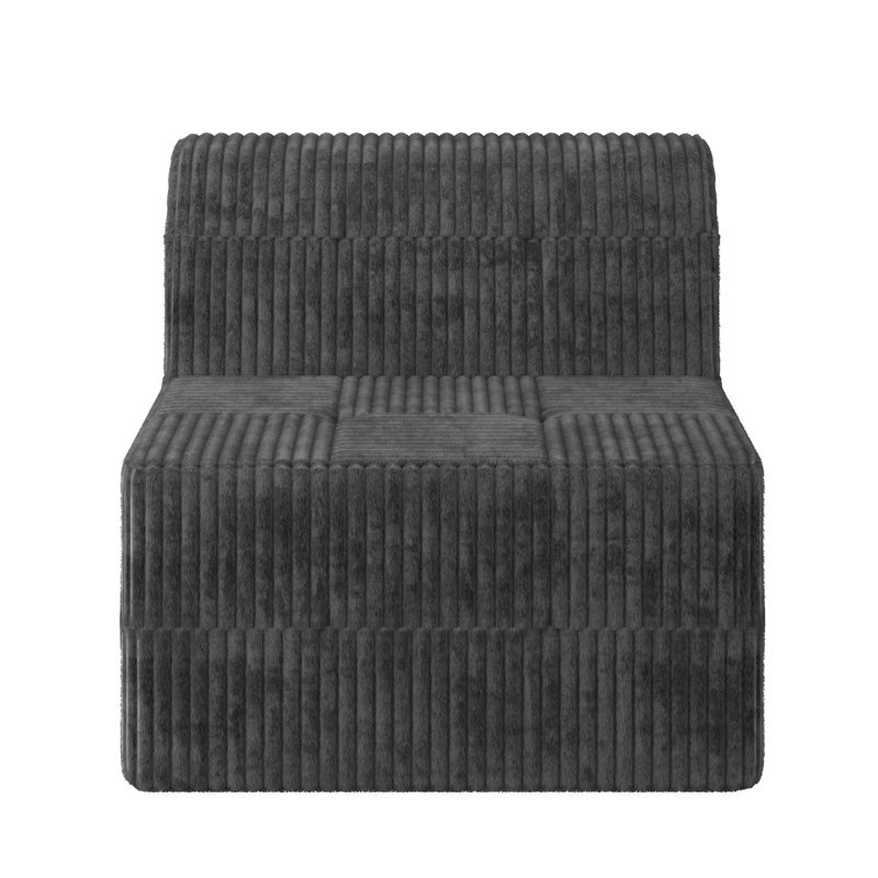 Canapé à siège simple Boneless, canapé modulaire compressé de style minimaliste moderne, Gris