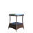 Brown Outdoor Coffee Table With Tempered Glass Surface - Pe & Iron, 21X21x21 Inches, Assembly Required For Patio And 21.3X21.3X21.3 Brown,