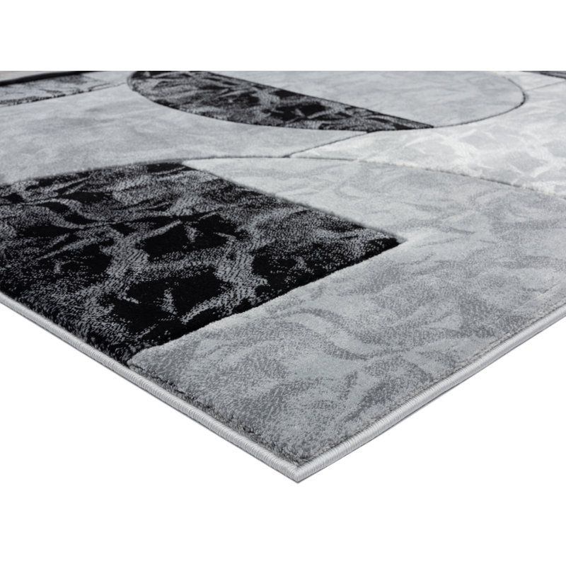 Tapis gris / noir Fable, Rectangle 2 pi 1 po x 3 pi 3 po