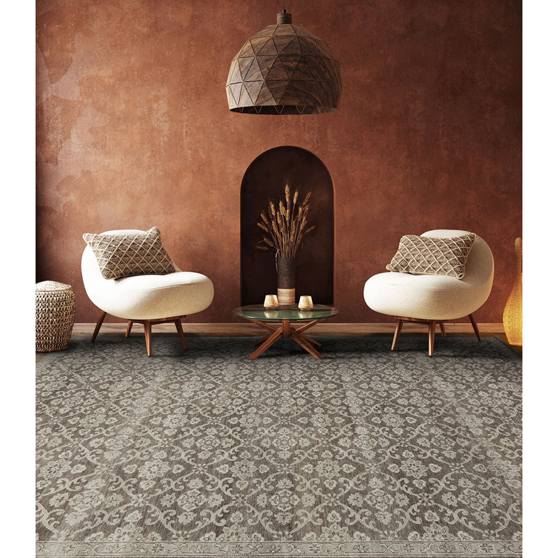 Ottoman Hand Knotted Wool Area Rug, Rectangle 9' x 12'