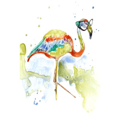 Smarty-Pants Flamingo' Painting on Canvas -  Ebern Designs, 4288EC3F459E4A45843946710A5C7166
