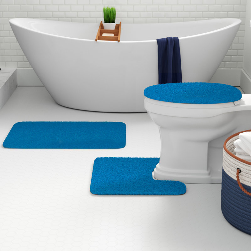 Saveion Non-Slip Bath Rug, Blue