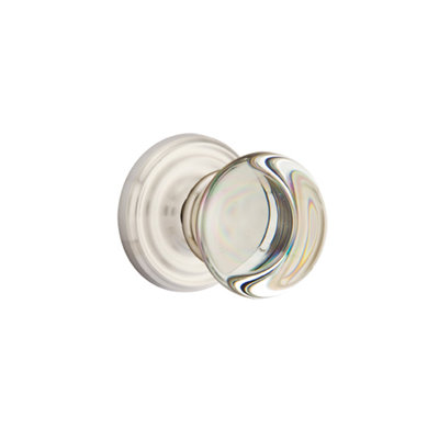 Ensemble de boutons d'intimité Emtek avec rosette régulière et bouton en verre Providence