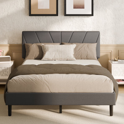Bed Frame with Upholstered Headboard