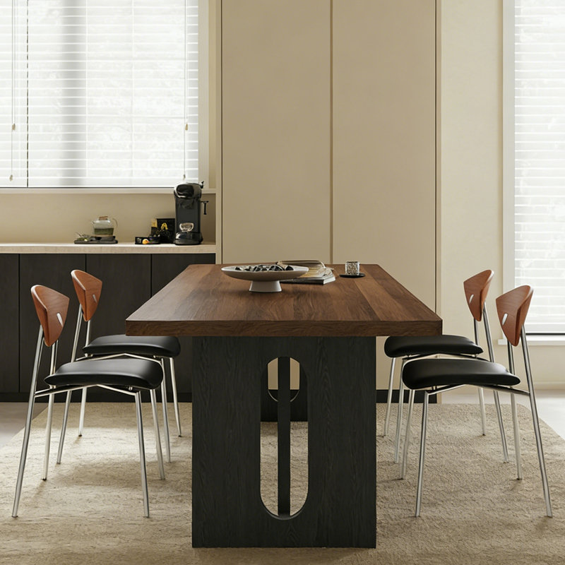 Table de salle à manger haut de gamme de style nordique, 7 pièces : table, 6 chaises, 29.53" H x 78.74" W x 31.5" D