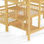 Lit simple superposé en forme de maison avec glissade, lit maisonnette avec escalier de rangement, deux méthodes de placement, conception silencieuse, naturel-133434991