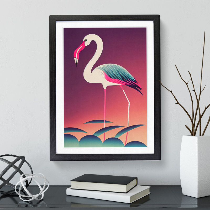 Flamingo - Single Picture Frame Print, Black Framed, 64cm H x 46cm W x 2cm D