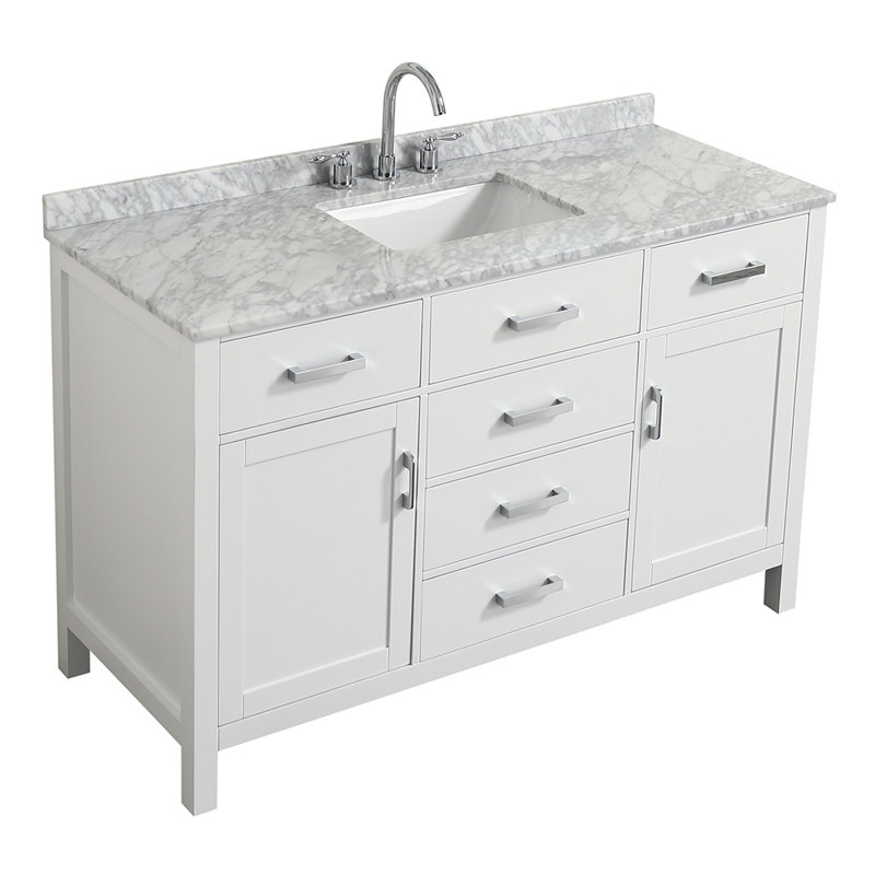 Ensemble de meuble-lavabo simple 55 po Bristol, Blanc