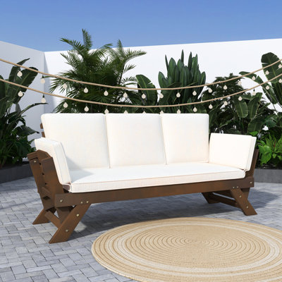 Staykiwi 63.5'' Wide Outdoor Curved Patio Daybed with Cushions