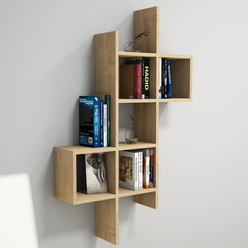 Tablette décorative 4 pièces Erastus, Noyer