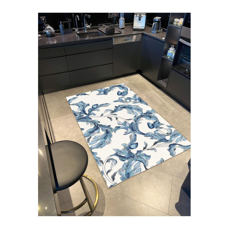 Modern Threadlike Patterned Woven Base Washable Rug, Runner 2'6" x 6'7" Rug Pad Included