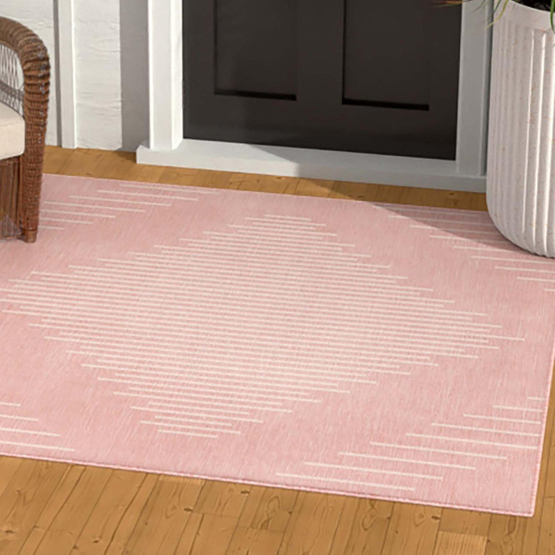 Striped Indoor / Outdoor Rug, Rectangle 9'10" x 13'