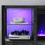 Foyer électrique encastrable 23 po - flamme de cristal, chaleur 5000 / H, télécommande, minuterie, protection contre la surchauffe de 1400 W, effet de flamme réaliste, protégé, contrôle infrarouge