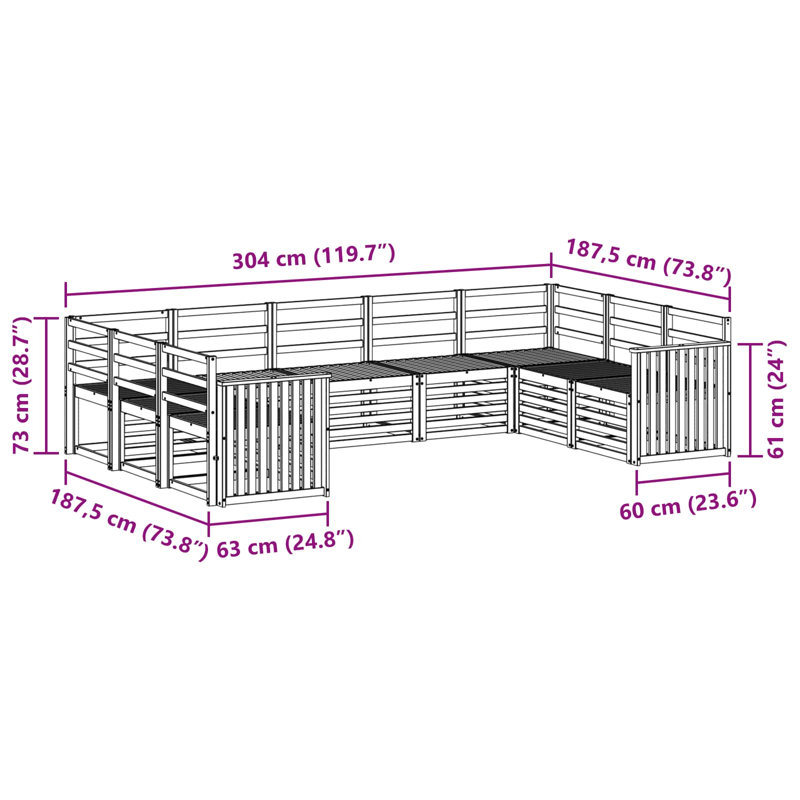 304cm Wide Patio Sofa