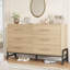 Commode de rangement autoportante en bois à 6 tiroirs de 52 pouces de largeur-1758626392