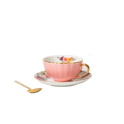 Espresso Cup & Saucer Set, Small Coffee Mug With Handle, 12 Pieces