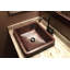 19" Rectangle Skirted Vessel Hammered Copper Sink