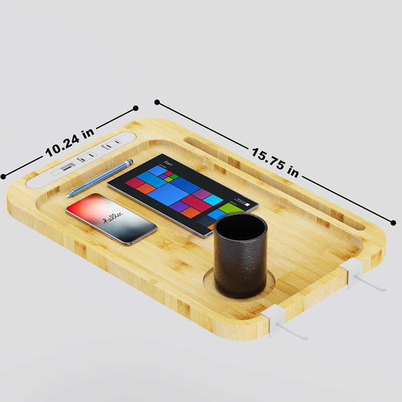 Bedside Shelf With USB Charging Port - Cup Holder, And AC Outlet...