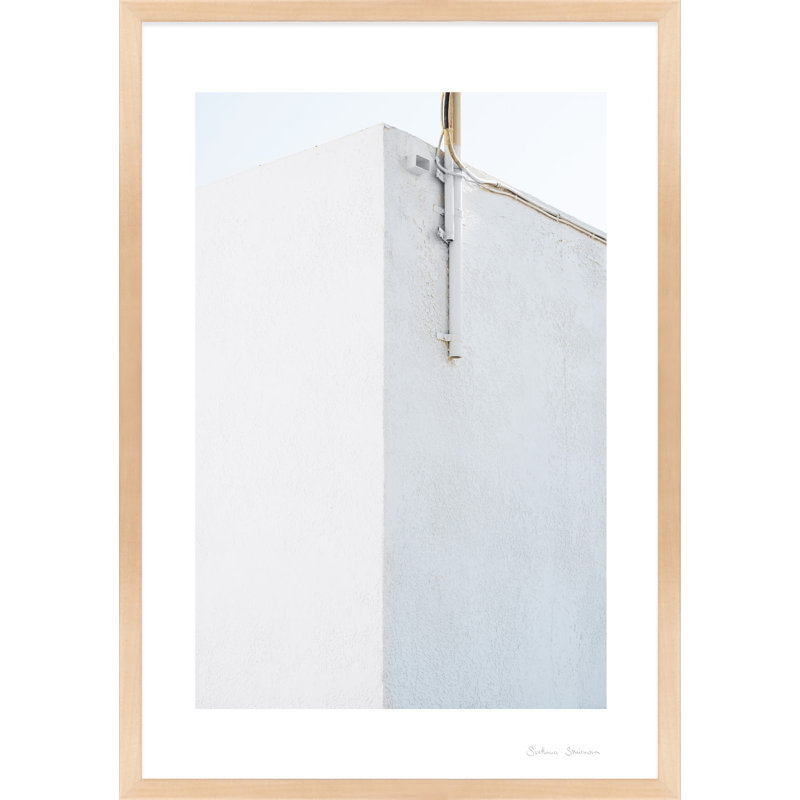 SV00207_White Fragments From Greece 1.1 By Svetlana Smirnova - Framed Wall Art, 20" H x 14" W x 1.25" D, Maple Framed