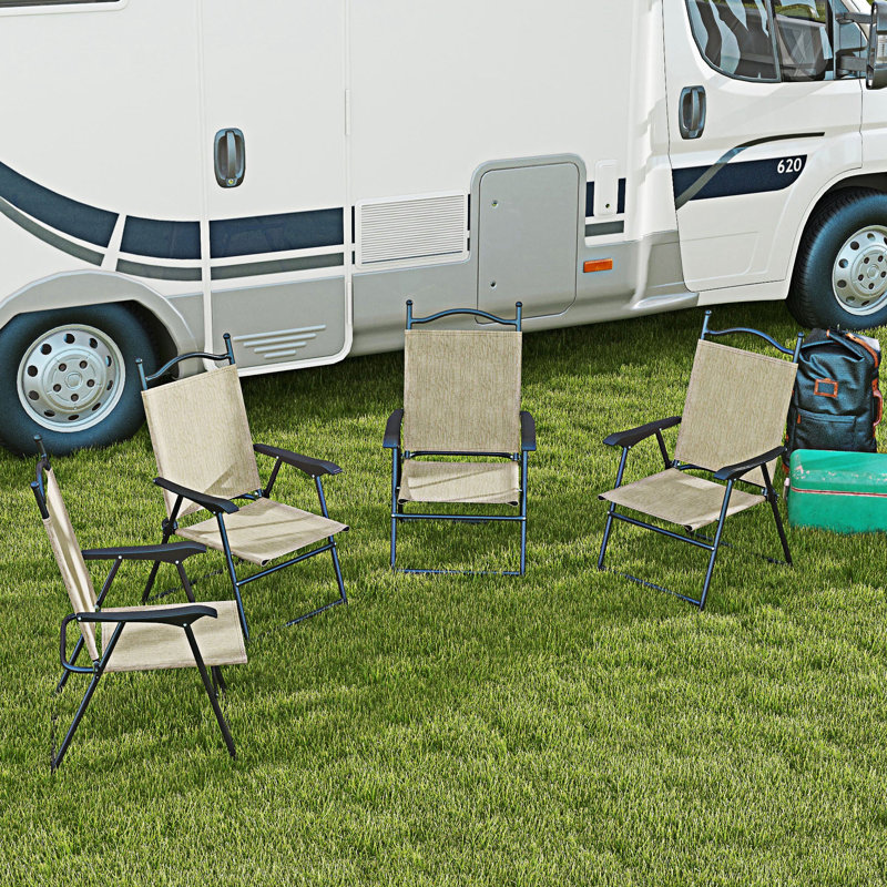 Ensemble de 4 chaises de patio pliantes, Beige