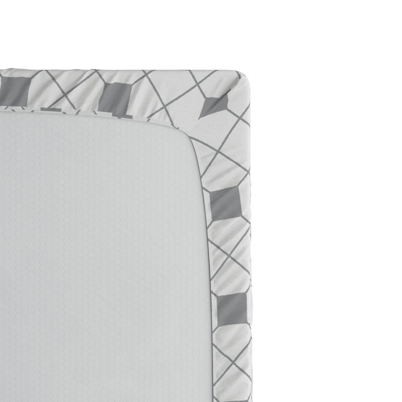 Microfiber Geometric Fitted Sheet, Geometric 1, Twin XL Fitted Sheet
