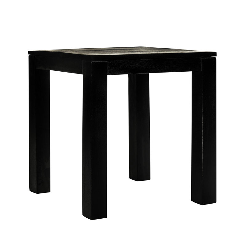 Ouellette Solid Wood Parsons End Table, Black