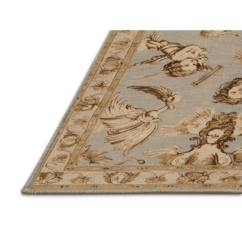 Tapis brun français lavable à la machine, Rectangulaire 3 pi x 5 pi