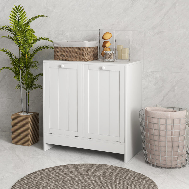 Double Hamper Laundry Storage Cabinet